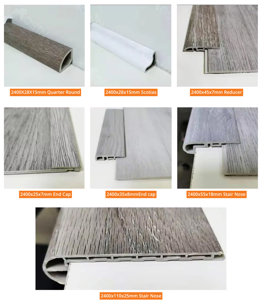 Aluminum Ps MDF Skirting Floor Board White - 图片 8