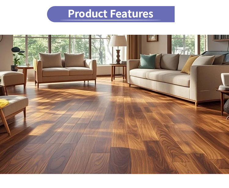 ENF Certified AB Grade Padauk Click Lock Three-Layer Solid Wood Flooring Waterproof Anti-slip for Living Room & Outdoor Use - 图片 12