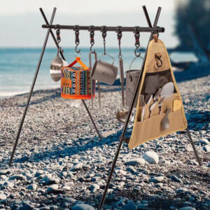 Outdoor Folding Triangle Storage Rack Hanging Rack Light Stand Camping Portable Ultra-light Aluminum Alloy Storage Rack Camping