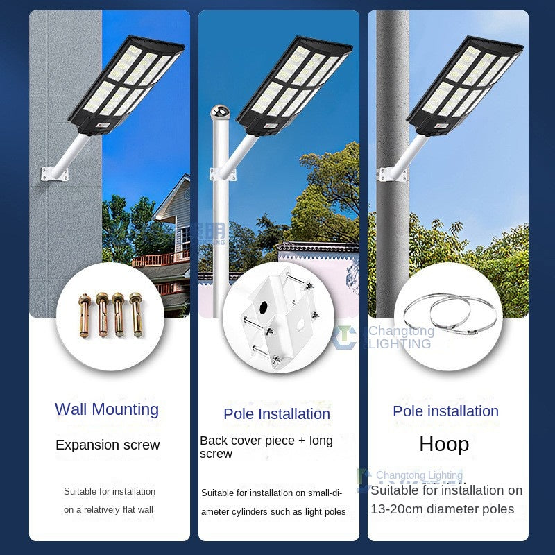 Super Bright Integrated Solar Street Light High Power LED Intelligent Induction ABS Body IP65 for Outdoor Garden Rural Street - 图片 3