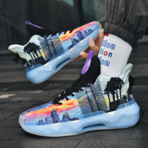 Autumn Winter New Wear-Resistant Anti-Slip Trendy Men's Sports Shoes Friction Sound Youth Professional Combat High-Top Basketball Shoes