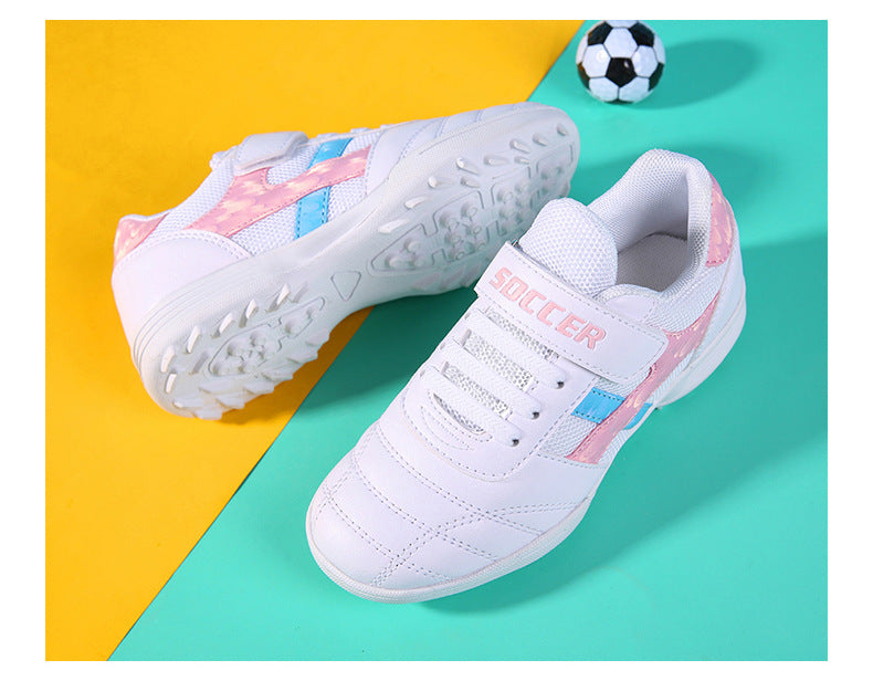 New football shoes for men and women with Velcro for children TF Broken Nail Style Youth Student Grassland Flat Training Shoes - 图片 39