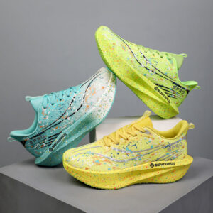 Autumn New Fluorescent Parent-Child Fashion Casual Sports Shoes with Real Carbon Plate High Elasticity Cushioning Outdoor Running Shoes