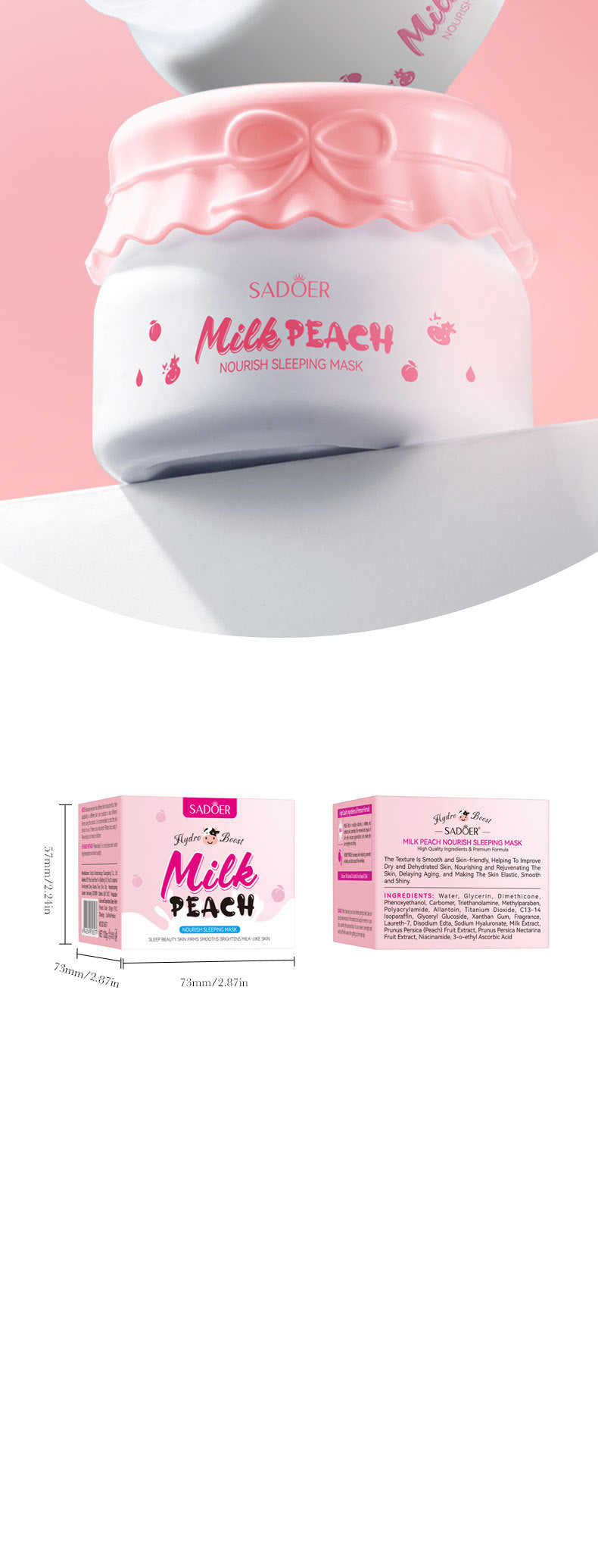 Fruit Mask120gSADOER Milk Nourishing Hydrating Moisturizing Sleeping Mask Cross-Border Wholesale - 图片 26