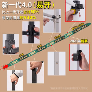 Outdoor Market Stall Four-Corner Tent with Enclosure Windproof and Warm Night Market Foldable Four-Legged Rain Shelter Tent Umbrella