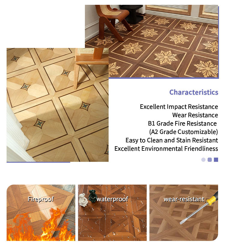 15mm Custom Square Teak Parquet Wood Flooring | High-End Engineered Hardwood Panels Anti-Slip Waterproof Click Lock Outdoor - 图片 13