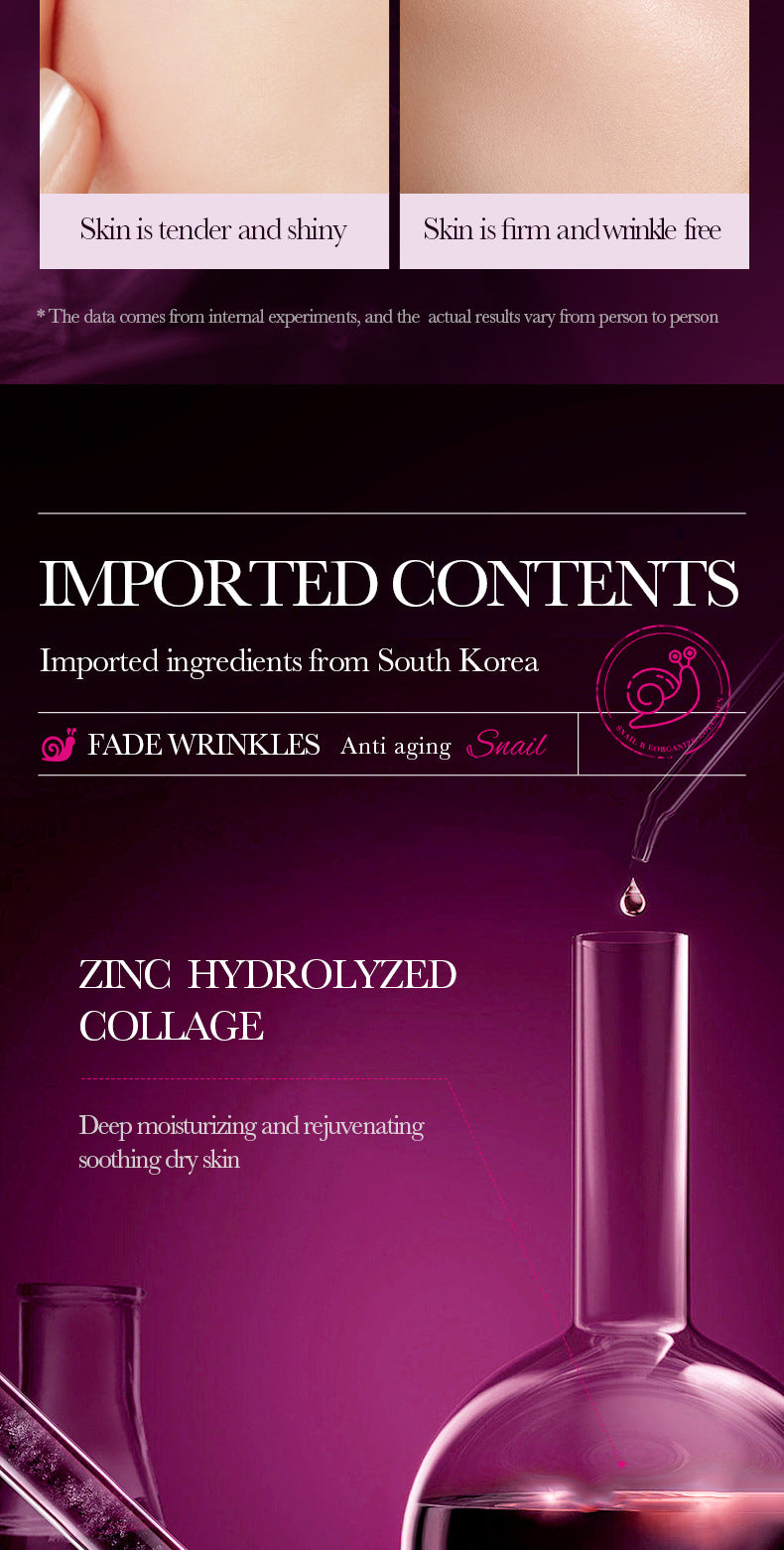 Snail Essence SADOER Collagen Delicate Moisturizing Hydrating Nourishing Cross-Border Wholesale - 图片 12