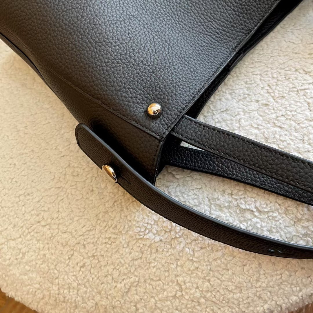 Guangzhou Genuine Leather Women's Bag Large Capacity Tote Bag Top Layer Cowhide Bucket Bag Handheld Shoulder Crossbody Bag Trendy - 图片 17