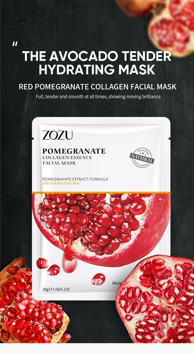 Cross-border Plant Face Mask Sheets30g Red Pomegranate Moisturizing Tablets Foreign Trade Manufacturer Skincare Wholesale - 图片 7