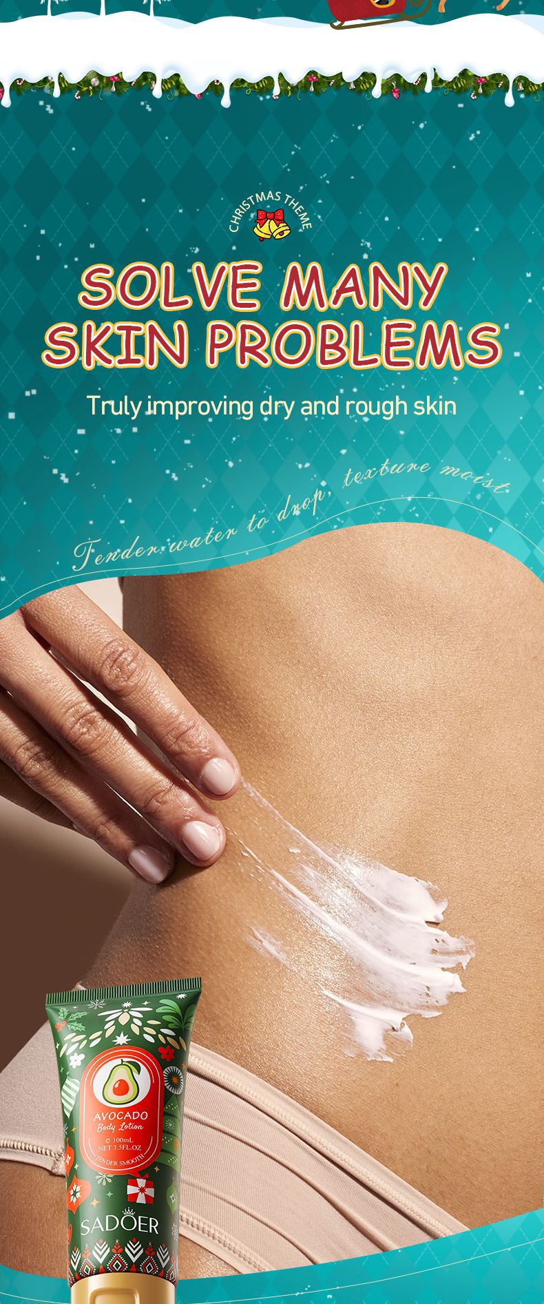 Avocado Moisturizing Body Lotion SADOER Autumn and winter moisturizing body cream cross-border foreign trade wholesale - 图片 12