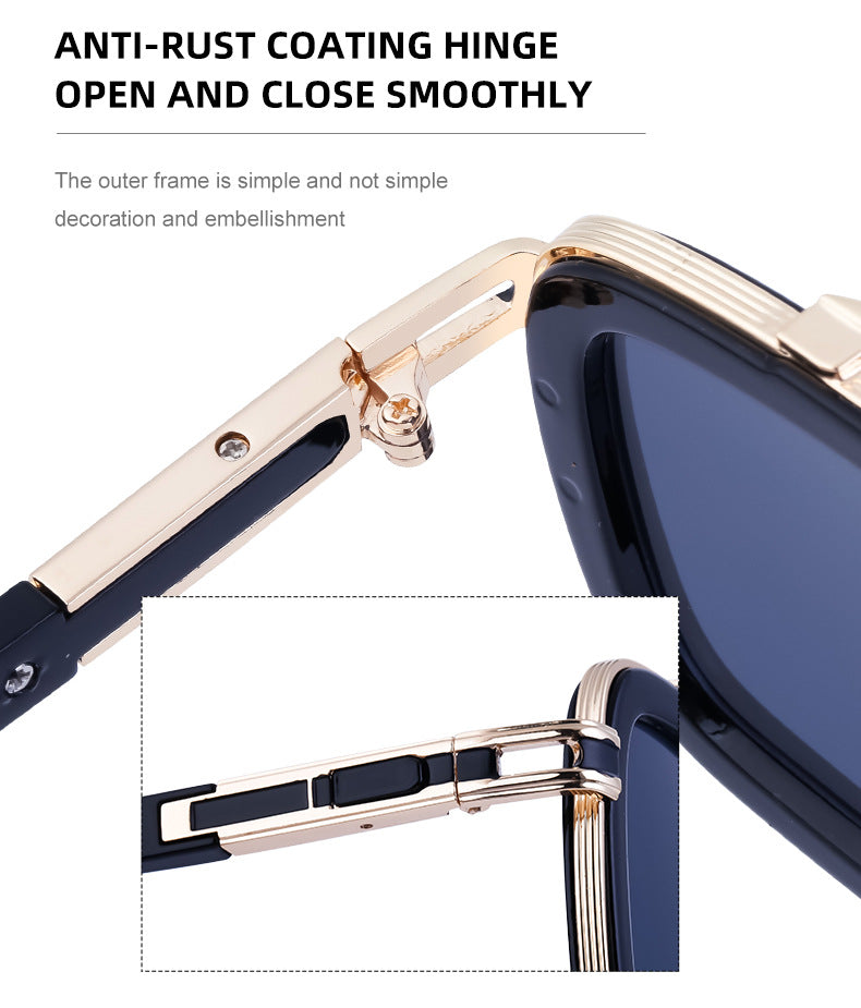 European and American Retro Square Frame Sunglasses for Men, Trendy European and American Punk Style, Internet Celebrity Same Style Sunglasses for Women ins Wind shades - 图片 24