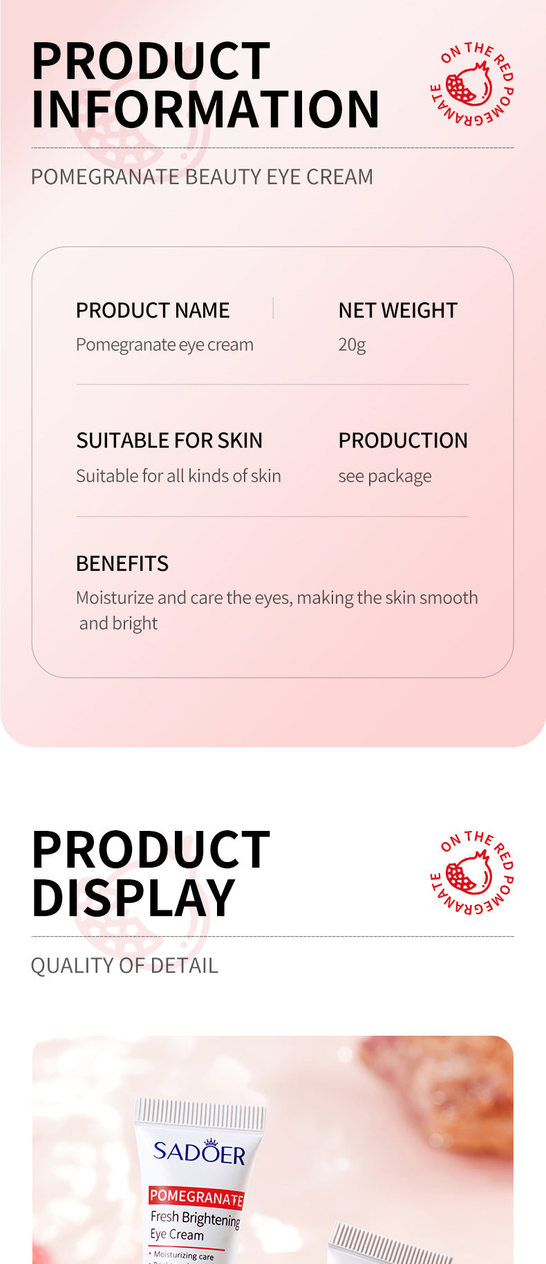 Red Pomegranate Skincare Set SADOER Hydrating Moisturizing Cleansing Nourishing Wholesale - 图片 41