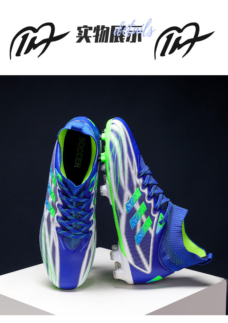 New high-top soccer shoes for men and women AG Spike TF Broken Nail Youth Student Grassland Competition Training Shoes - 图片 40