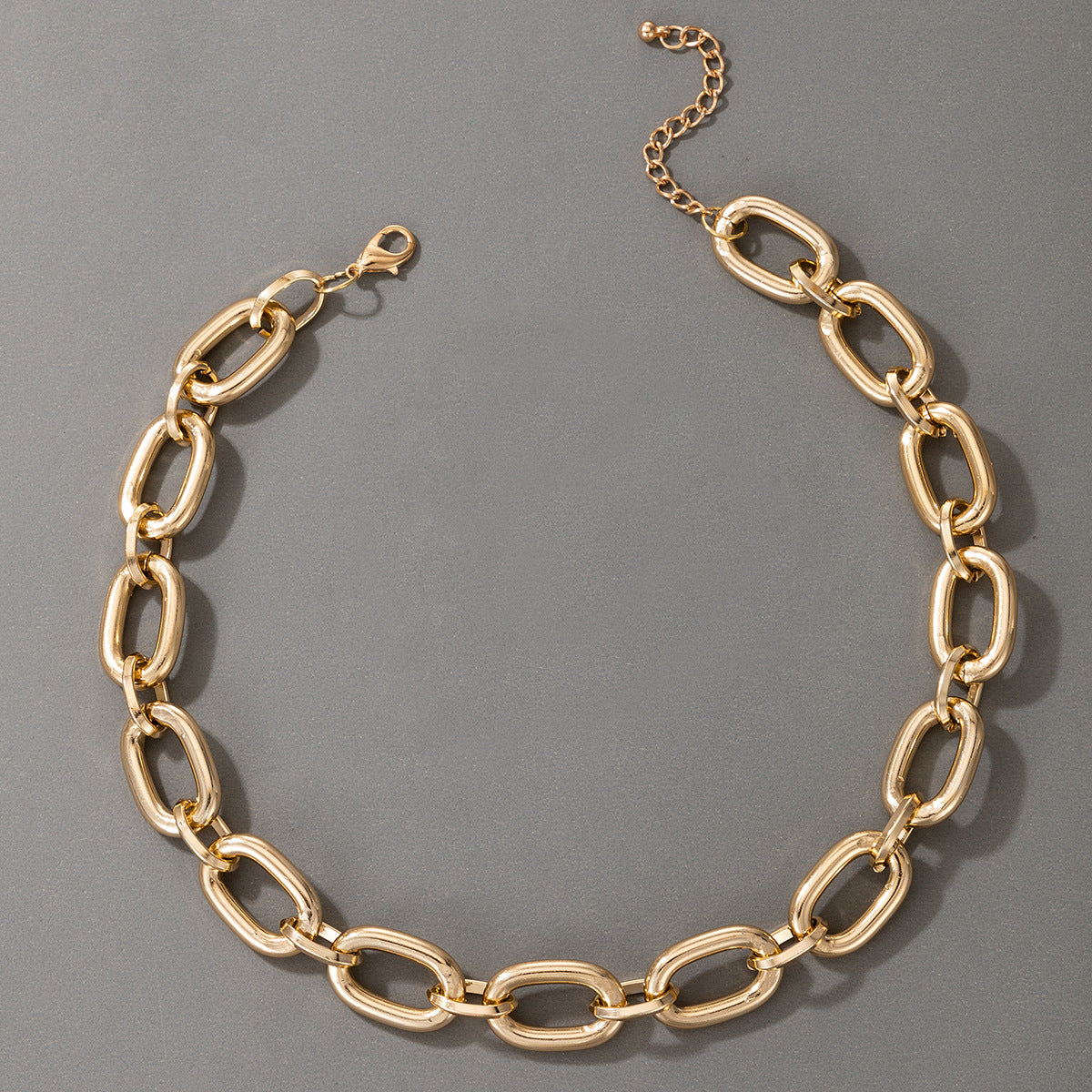 European and American Ornament Fashion Hip-Hop Short Thick Chain Geometric Necklace Metal Exaggerated Necklace - 图片 26