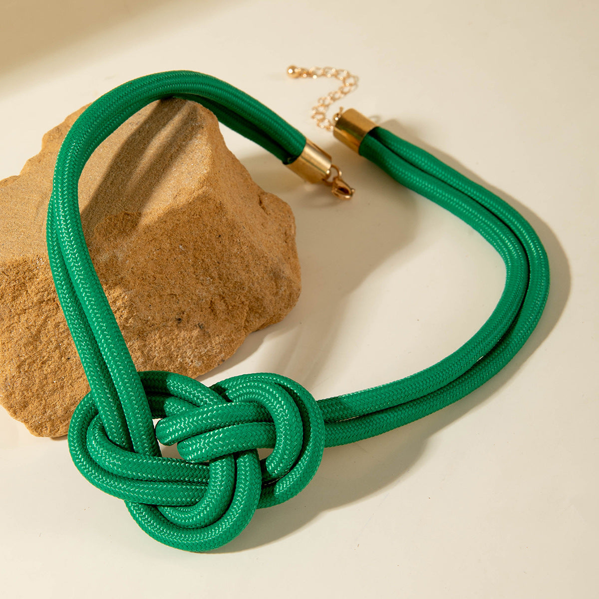 European and American Style Unique Knot Design Statement Necklace Drawstring Snake Chain Clavicle Chain Women's Simple Pendant Jewelry - 图片 15