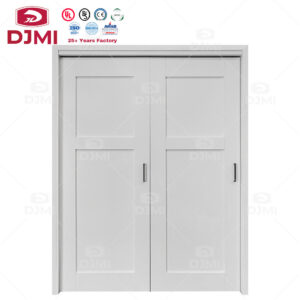 White Shaker Style Timber Accordion Door for House Interior Folding Interior Wooden Door