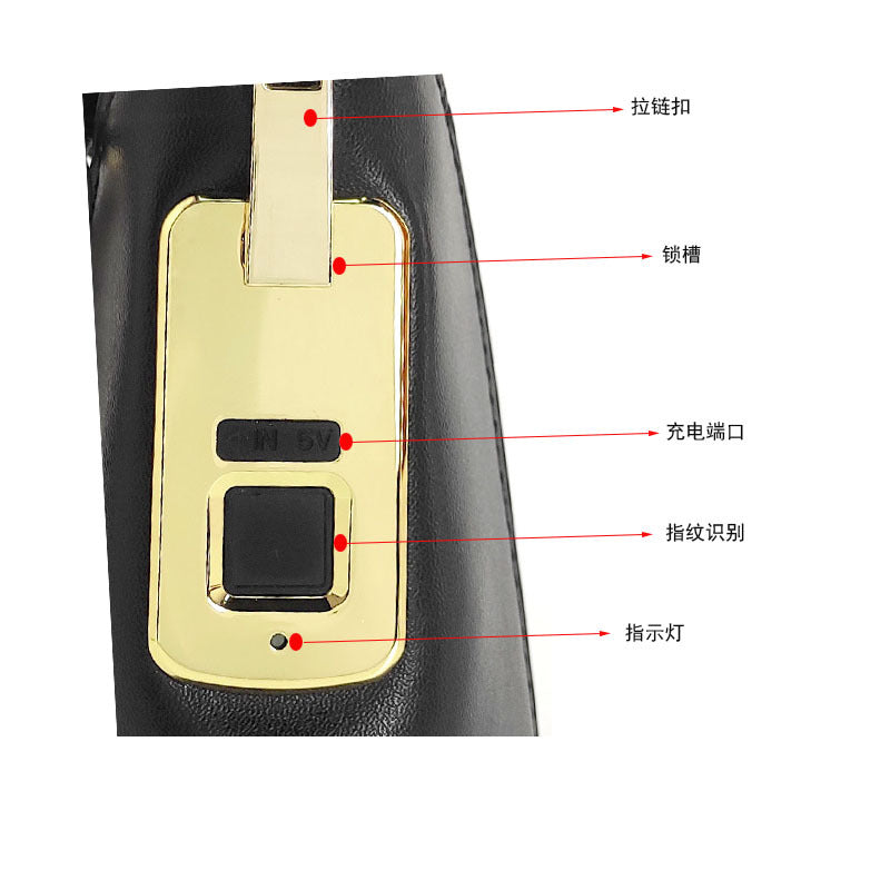 Fingerprint Lock Clutch Bag Large Capacity Business Men's Genuine Leather Handheld Luxury Woven Clutch Portable Fingerprint Unlock - 图片 8