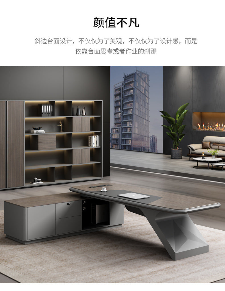 Painted Office Desk Executive Desk President Leader Chairman Boss Desk Office Manager Desk Office Desk and Chair Set - 图片 47