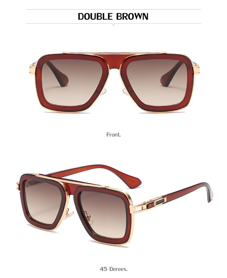 European and American Retro Square Frame Sunglasses for Men, Trendy European and American Punk Style, Internet Celebrity Same Style Sunglasses for Women ins Wind shades - 图片 50