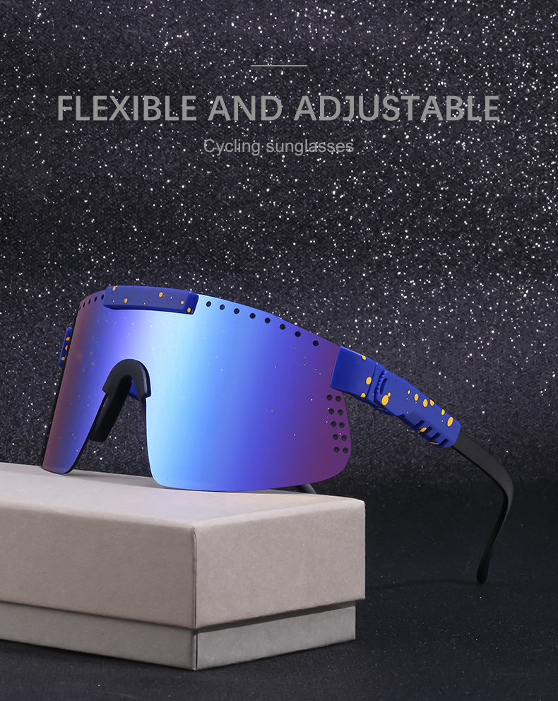 European and American Colorful Sunglasses Outdoor Cycling Windproof Sunglasses Men and Women One-piece Lens Sports Anti-ultraviolet Glasses - 图片 13