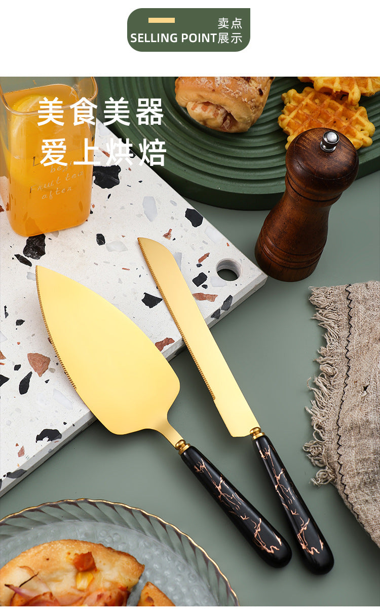 Ceramic Handle Stainless Steel Knife and Spatula Gift Set Creative Baking Tools Cheese Knife Butter Knife Cake Spatula Pizza Spatula - 图片 21