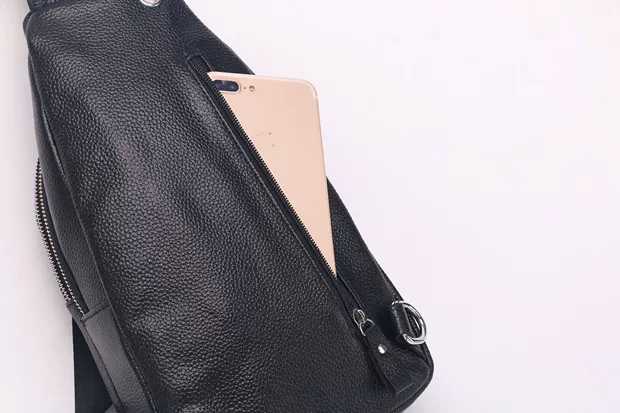 Anti-theft Bag Men's Genuine Leather Chest Bag High-end Security Password Lock Travel Outdoor Crossbody Small Backpack Men's Shoulder Bag - 图片 20