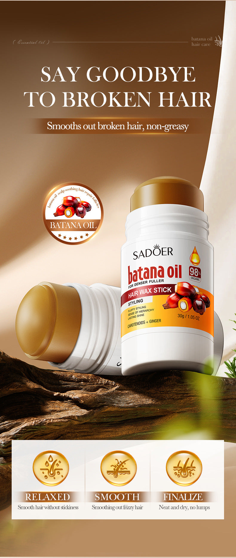 Batahana Hair Wax Stick SADOER Styling Hair Wax Stick Cross-Border Wholesale - 图片 8