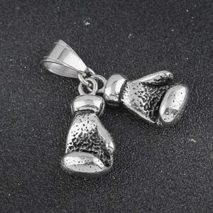European and American Titanium Steel Boxing Gloves Pendant Personality Punk Retro Trendy Men's Boxer Stainless Steel Pendant Direct Supply from Manufacturer