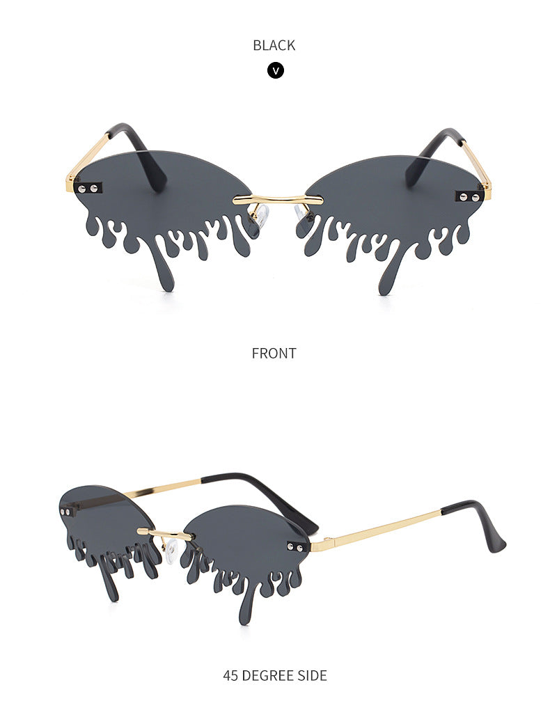 Christmas Costume Personality Tear Sunglasses for Women Metal Frameless Sunglasses Trendy European and American Party Funny Glasses - 图片 28