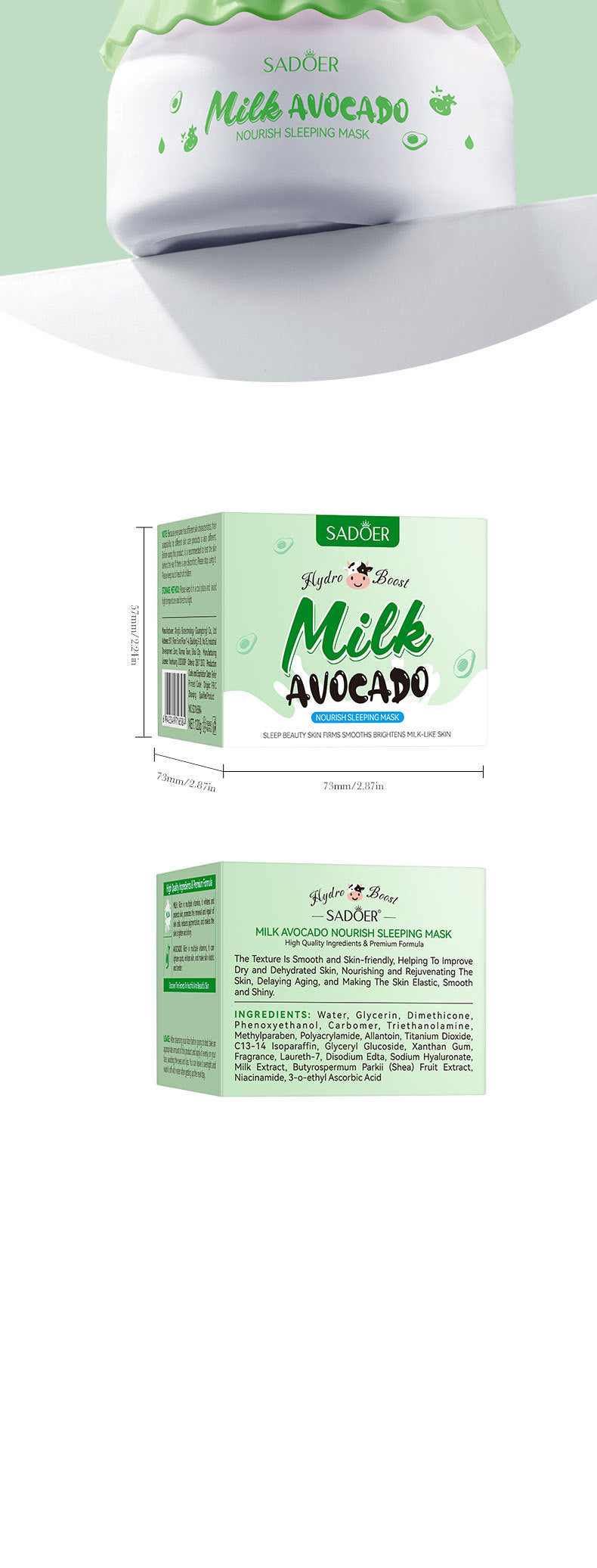 Fruit Mask120gSADOER Milk Nourishing Hydrating Moisturizing Sleeping Mask Cross-Border Wholesale - 图片 16