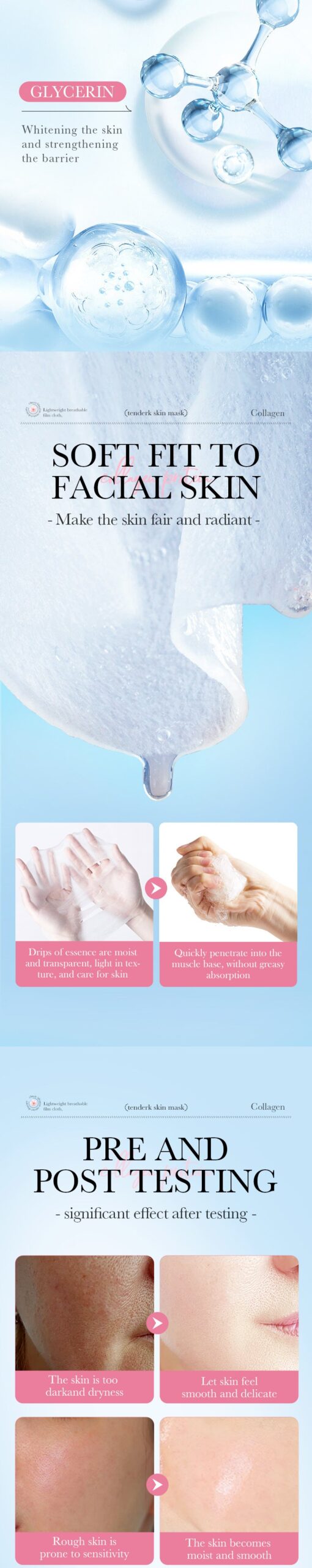 Sakura Facial Mask Sheet Pack SADOER Collagen Moisturizing Rejuvenating Nourishing Face Mask Cross-Border Wholesale - 图片 10