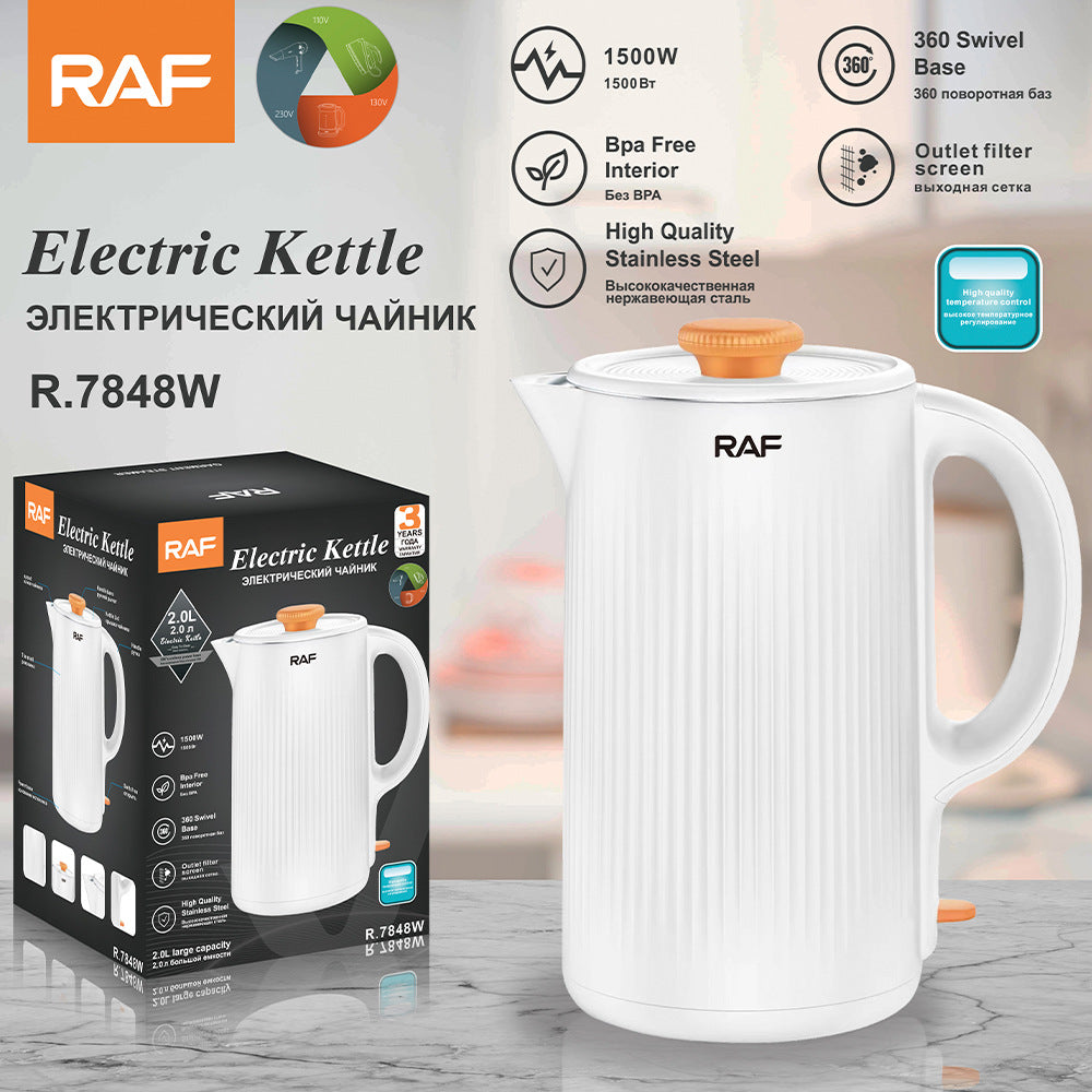 RAF European Standard Electric Kettle Household Food Grade304Seamless Stainless Steel Anti-Dry Boiling Kettle2L - 图片 10