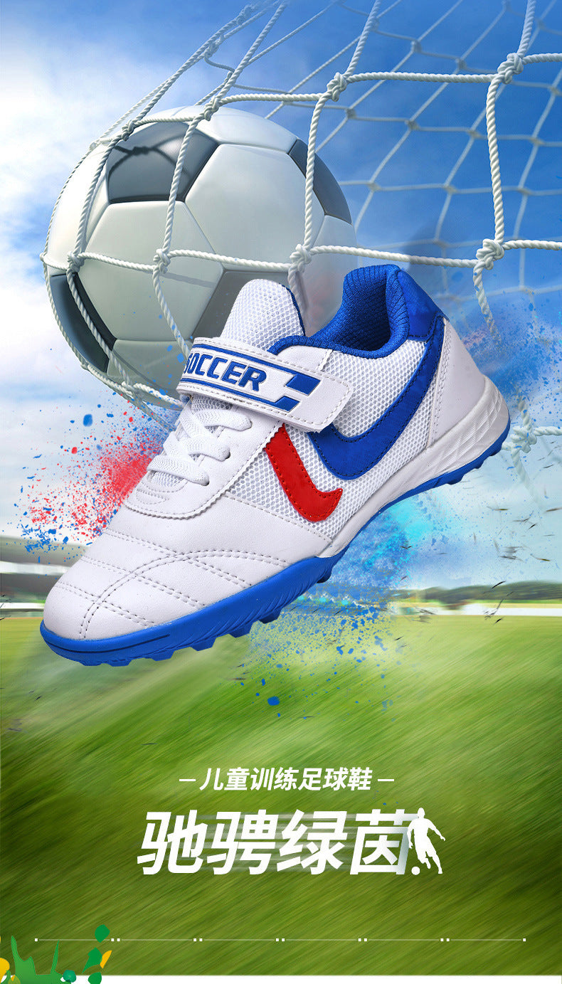 New football shoes for men and women with Velcro for children TF Broken Nail Style Youth Student Grassland Flat Training Shoes - 图片 7