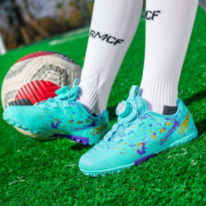 Rotating Button New Children's Soccer Shoes Girls' Spike Training Shoes Girls' Elementary School Sneakers Sports Shoes