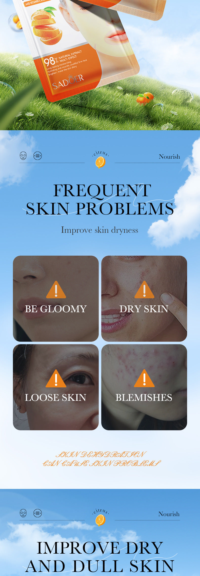 Facial Mask25g SADOER Aloe Vera VC Moisturizing and Rejuvenating Face Mask Sheet Pack for Cross-Border Wholesale - 图片 17