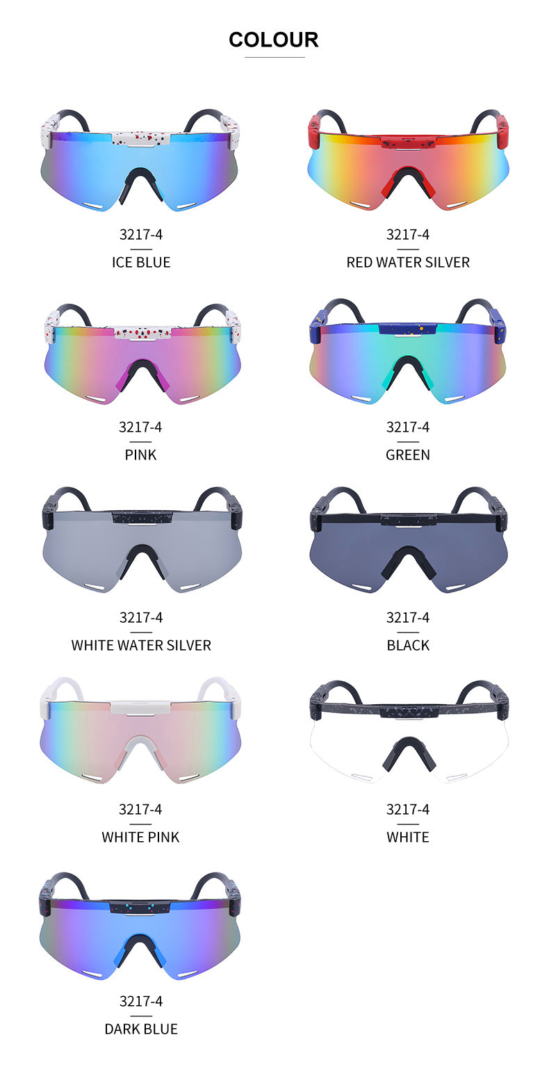 New European and American Style Colorful Outdoor Cycling Windproof Sunglasses for Men and Women Integrated Sports Sun Protection Sunglasses - 图片 18