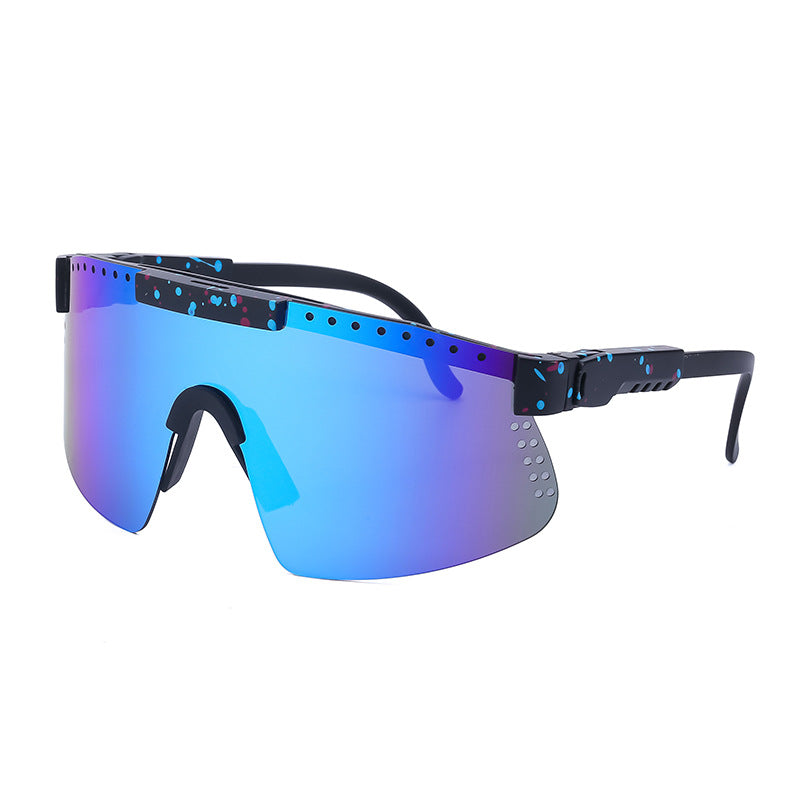 European and American Colorful Sunglasses Outdoor Cycling Windproof Sunglasses Men and Women One-piece Lens Sports Anti-ultraviolet Glasses - 图片 4