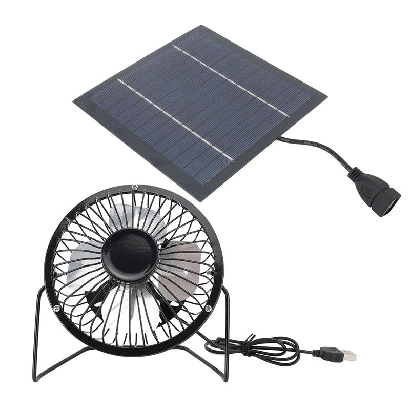 Exclusive Solar Panel Powered 4inch DC Fan Outdoor Waterproof Cooling Multi-scenario Universal 5V Adapter - 图片 16
