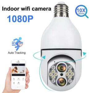 Binocular Bulb Surveillance Camera Zoom Lamp Head Surveillance Camera Full Color Night Vision Smart Lamp Head