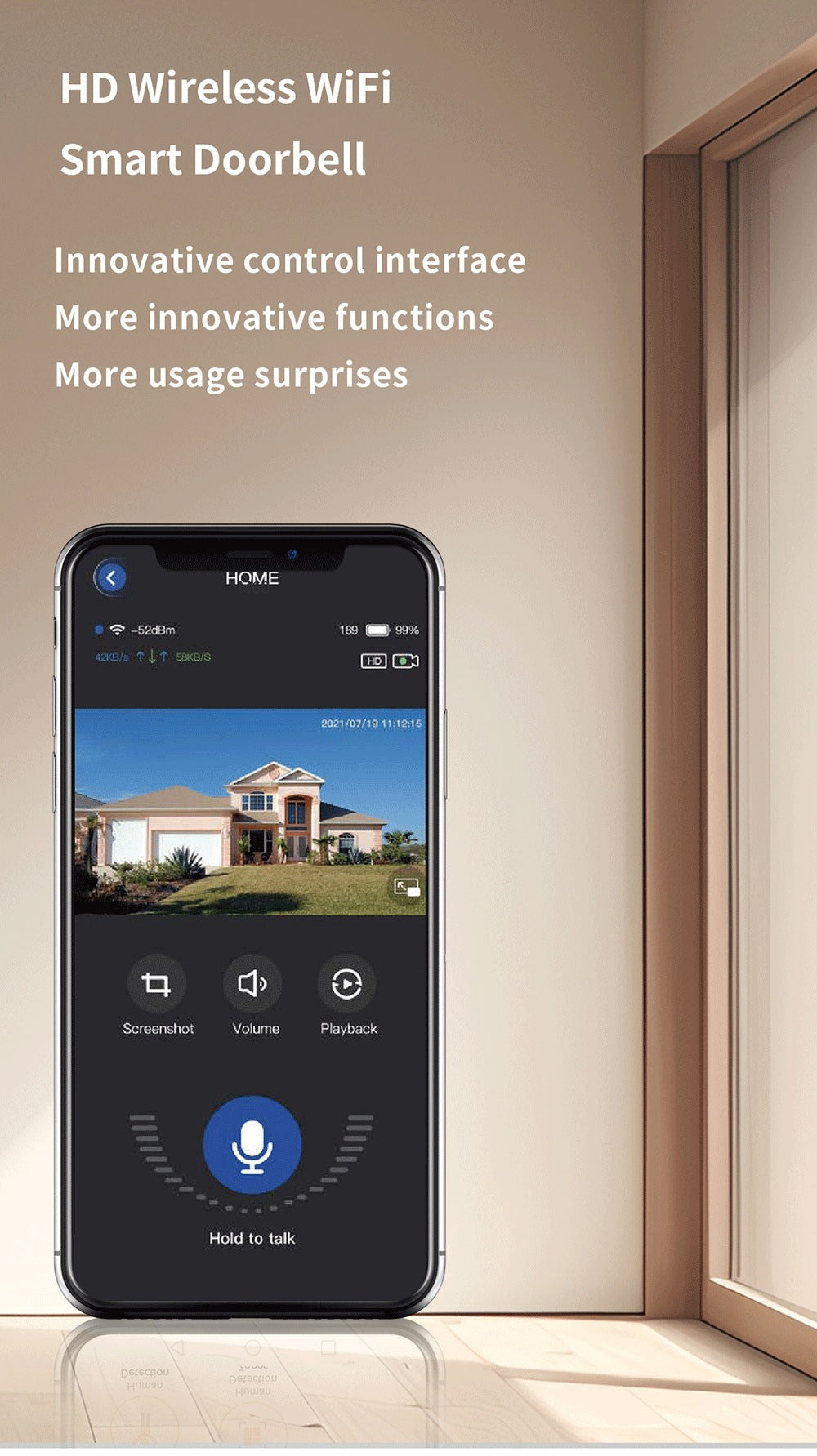 Intelligence Z80Doorbell for Home Use Low Power Consumption Wireless wifi Video Doorbell HD Night Vision Surveillance Doorbell with Ding Dong - 图片 14