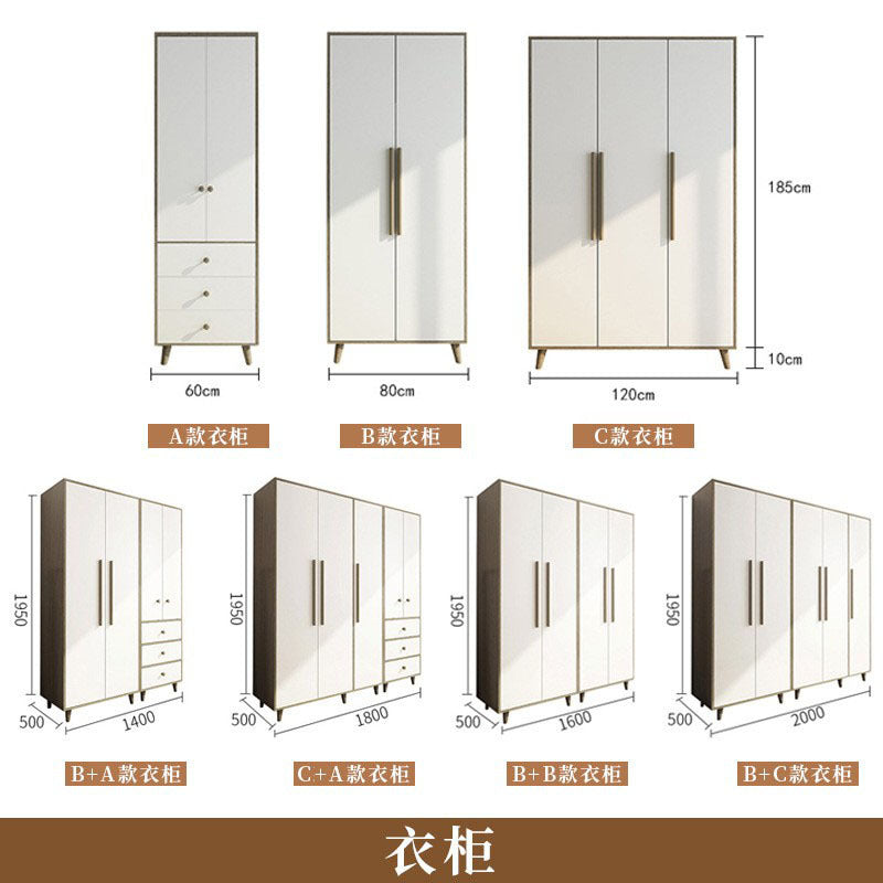 Factory Direct Supply Economical Rental Wardrobe Storage Simple Combination Two-Door Three-Door Panel Storage Apartment Wardrobe - 图片 5
