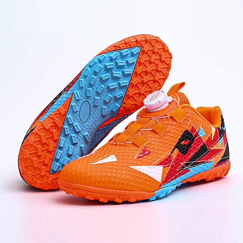 Rotating Buckle Football Shoes Breathable Anti-Slip TF Children's and Teenagers' Turf Training Shoes for Flat Ground Competitions - 图片 10