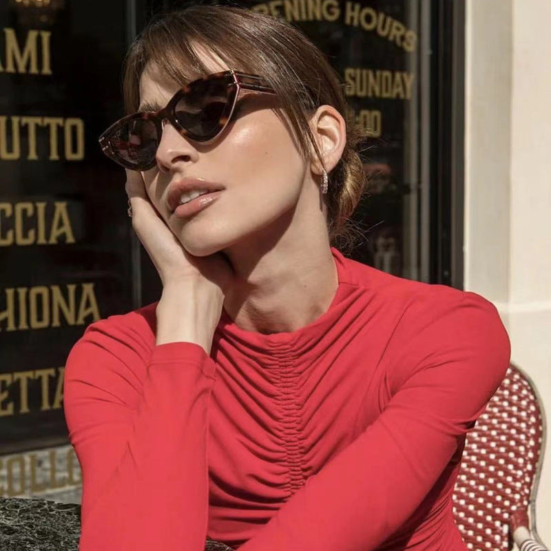 New European and American style personality cat-eye UV protection sunglasses for women ins Small Frame Sunglasses Eyewear Trendy Wholesale - 图片 10