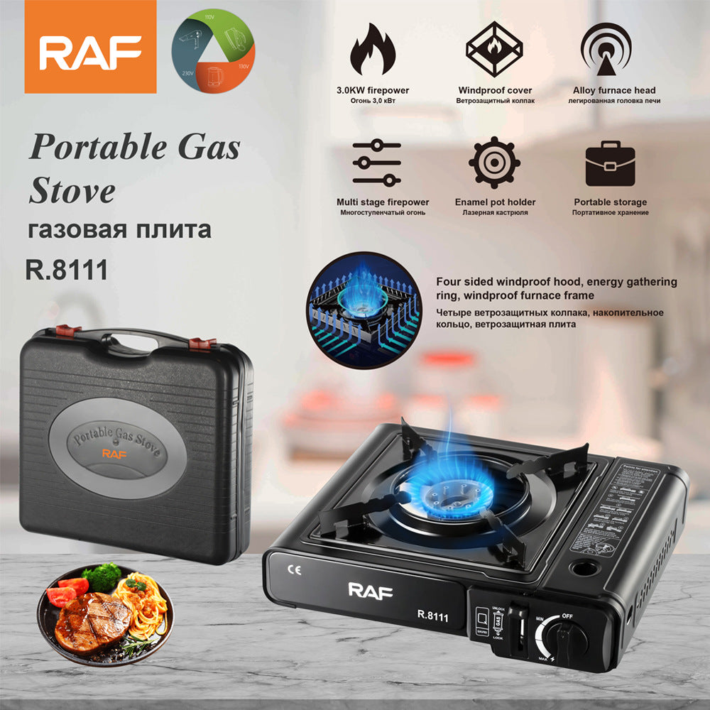 RAF Gas Stove Single Burner Household Liquefied Gas Tabletop Flameout Protection Glass Rotating High Heat Natural Gas R.8111 - 图片 19