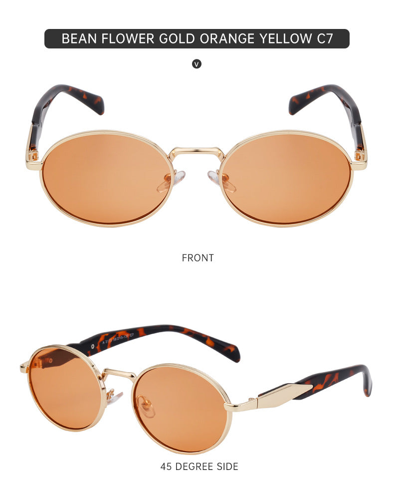 Oval Small Frame Sunglasses for Women, High-End Brand, European and American Style, Trendy UV Protection Sunglasses - 图片 30