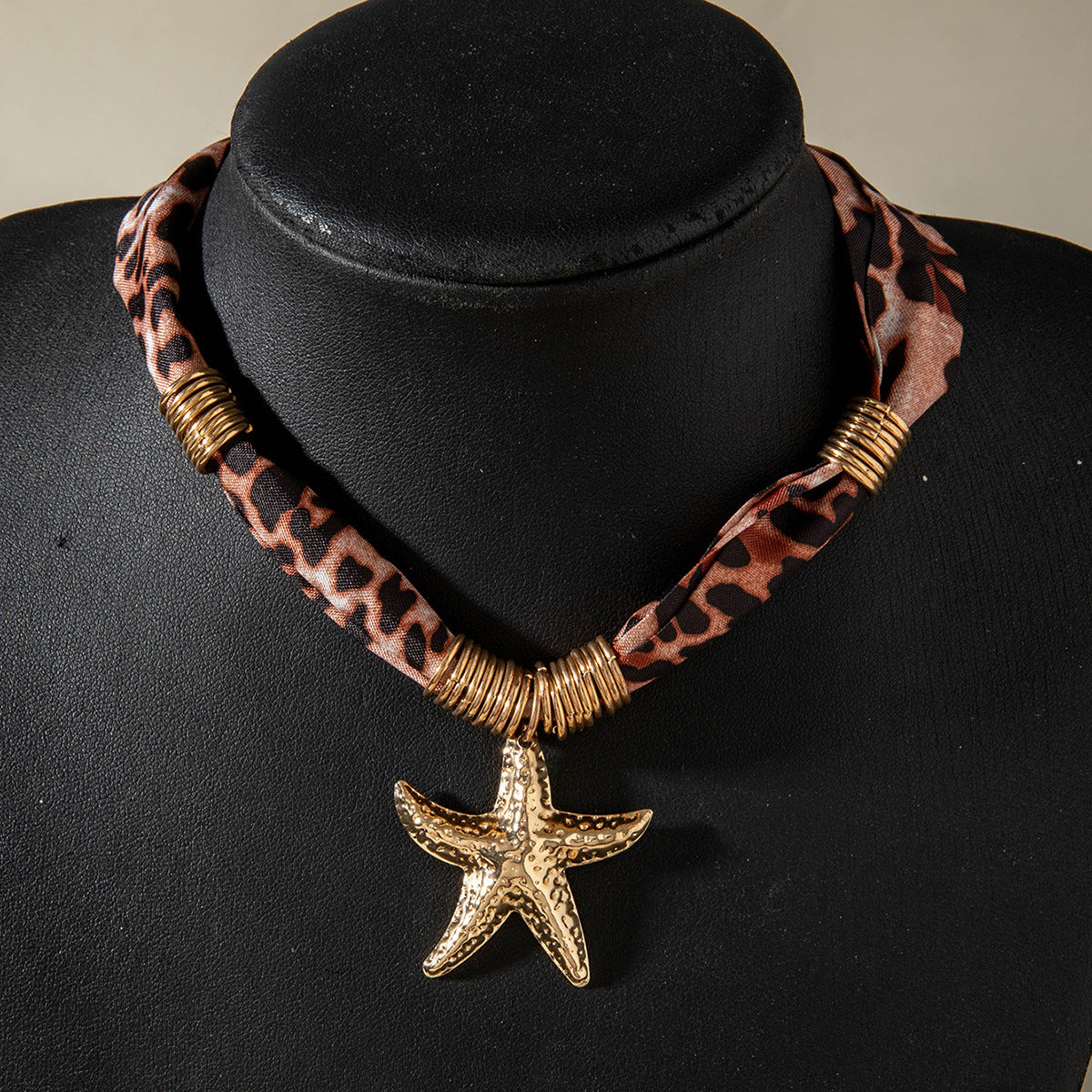 European and American Style Ocean-themed Cross Conch Starfish Pendant Leopard Print Exaggerated Necklace Collarbone Chain Jewelry - 图片 86