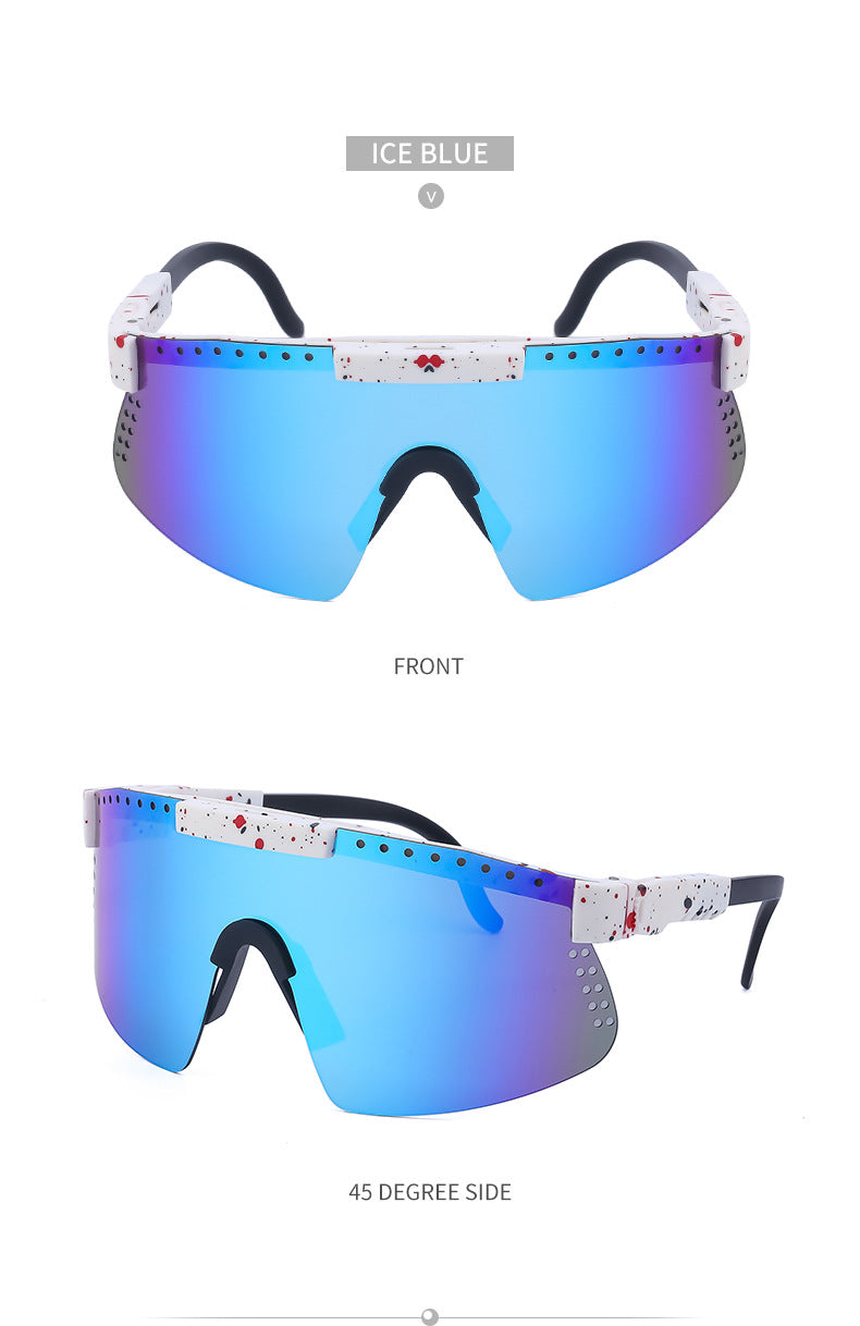 European and American Colorful Sunglasses Outdoor Cycling Windproof Sunglasses Men and Women One-piece Lens Sports Anti-ultraviolet Glasses - 图片 34