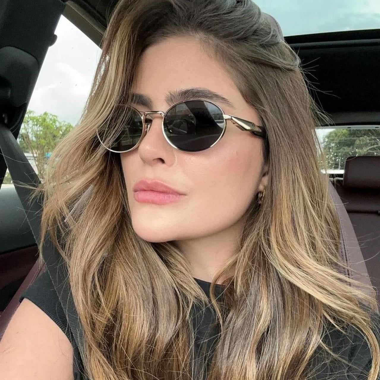 Oval Small Frame Sunglasses for Women, High-End Brand, European and American Style, Trendy UV Protection Sunglasses - 图片 12