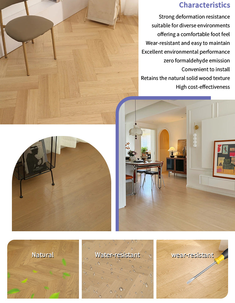 B-Class Fire Resistant Engineered Oak Hardwood Flooring Custom Solid Wood Floor Waterproof Anti-slip Surface Stable Outdoor Park - 图片 13