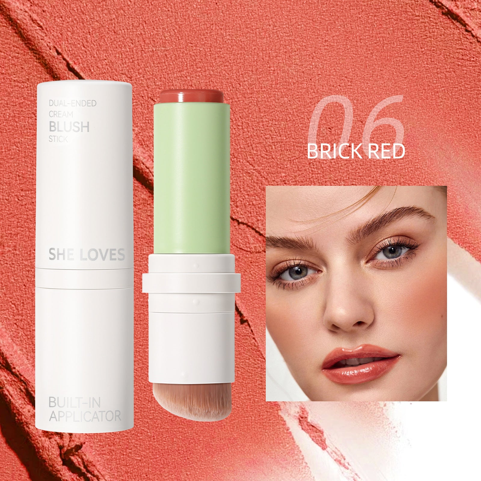 New Product sheloves Blush Stick Long-lasting Natural Color Cream Rouge Low Saturation Expanding Color Makeup - 图片 10